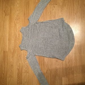 Cold Shoulder Gray Long Sleeve Shirt